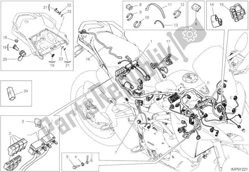 All parts for the Wiring Harness of the Ducati Multistrada 950 S Thailand 2019